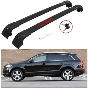 Black Cargo Racks for 2007-2015 Audi Q7 Roof Rack Cross Bars Rail Luggage Carrier Lockable Accessories