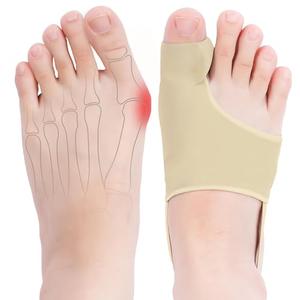 Bunion Corrector for Women & Men - Professional Big Toe Separators for Day & Night Use - Soft Gel Bunion Splint Pads for Hallux Valgus Relief, Hammer Toe Straightener - Comfortable, Breathable & Anti-Slip, Small (Beige, 1 Pair)