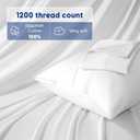 SONORO KATE 100% Egyptian Cotton Sheets - 1200 Thread Count, Luxury & Cooling Hotel Cotton Bed Sheets Set 4 Piece, Sateen Weave for Soft Feel, Fits Upto 16" Mattress (White, Queen)
