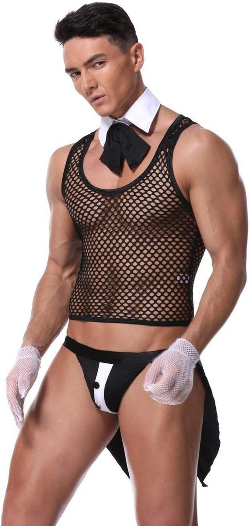 Men's Costume Lingerie Set, Gentleman Style Outfit