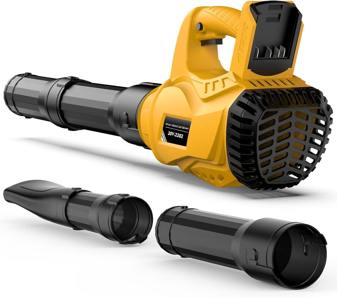 Cordless Leaf Blower for Dewalt 20V Max Battery Powered(No Battery) with 6 Speed Modes, 500CFM/150MPH Lightweight Rechargeable Electric Leaf Blower for Patio,Lawn Care,Dust & Snow Blowing (Yellow)