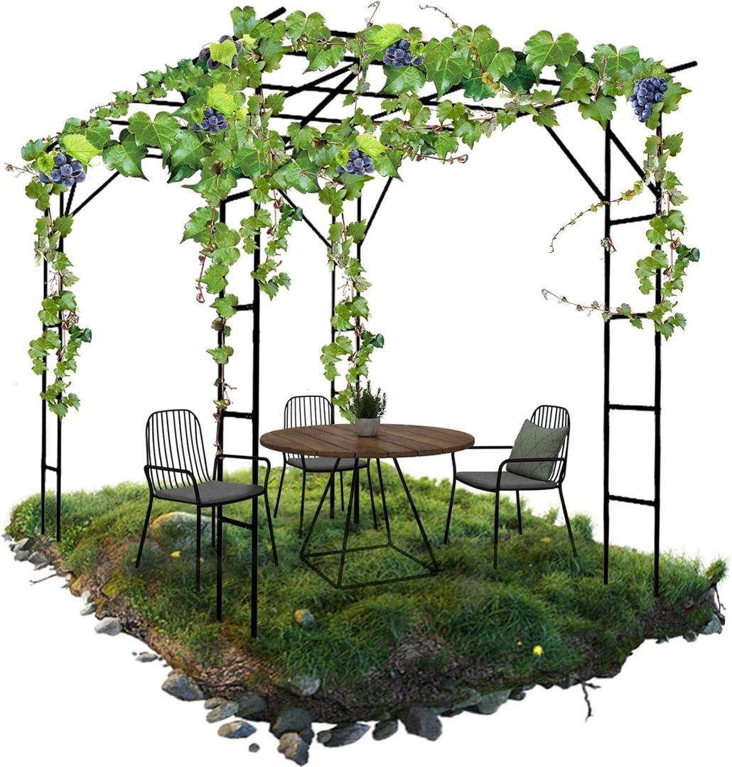 Grape Vine Trellis - Cucumber Trellis Size: 112.8 * 96 * 80.4 inches - Large Outdoor Garden Arch Trellis, Used for Outdoor Climbing of Plants, Courtyard and Garden Decoration （Leg spacing 97"）