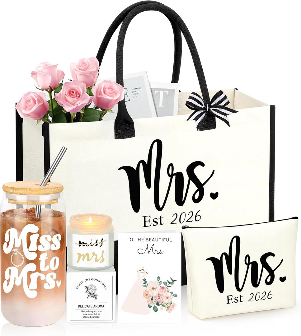 JoycuFF Bride Gifts for Bridal Shower 2026, Wedding Gifts for Bride to Be, Future Mrs, Engagement, Bachelorette Party Gift Set of 5