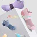 CS CELERSPORT 5 Pairs Women's Ankle Running Socks Cushioned Athletic Sport Socks with Tab (Pink, S)