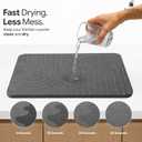 Stone Dish Drying Mat for Kitchen Counter – Diatomaceous Earth Drying Mat | Fast-Absorbing, Minimalist Design, Durable Diatomite | Non-Slip, Heat Resistant, Easy Clean | 18"x14" (Wave Slate)