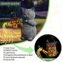 Stocking Stuffers Gifts for Women Solar Garden Cat Decor Outdoor Statues, Christmas Birthday Gifts for Women Mom Her Grandma, Anniversary Gardening Cat Lovers Gift, House Warming Gift New Home