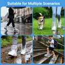 10 Pairs Shoe Covers Waterproof Rain Boot Covers for Women & Men, Plastic Disposable Shoe Protectors with Non-Slip Soles, Slip-On Outdoor Overshoes for Wet Weather, Commuting, Dog Walking (Clear)