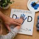 2 x Fathers Day Crafts from Kids - Custom Handprint Set 4, Personalized Best Dad Ever Handprint Kit Family Handprint Craft Keepsake Personalized Fathers Day Dad Gifts from Kids Daughter Son for New Dad