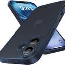 Shockproof for iPhone 16 Case, [Full Camera Protection] [Military-Grade Drop Protection] Protective Anti-Yellow Slim Translucent Matte Skin-Friendly for iPhone 16 Phone Case, Navy Blue