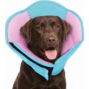 AOFITEE Dog Cone - Foldable Cone for Dogs After Surgery, Adjustable Comfy Cones to Stop Licking, Soft Dog Cone Collar for Dogs, Elizabethan Pet E-Collar for Wound Healing, BluePink Large (M)