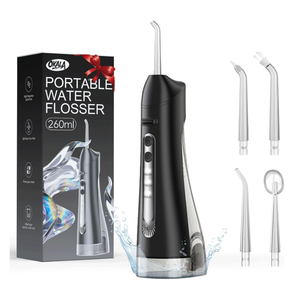OKALA Water Flosser, Water Dental Flosser Pick for Teeth, IPX7 Waterproof Oral Irrigator, 3 Modes 4 Replaceable Jet Tips, Professional Flossing Cleaning Picks for Home Travel Gums, Braces Care (Black)