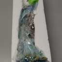 Peacocks Statue Decor,Animal Sculpture Modern Resin Home Accent-Hallway Livingroom Bedroom Kidsroom Home Office Desktop Versatile Style Ornaments-Gorgeous Artistic Birds Gift-13 3/4 inchs (Medium)