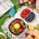 Small Salad Container for Lunch-35oz Divided Bento Box Lunch Box for Fresh Meals,Portable Salad Bowls To Go with 2-Compartment Tray Meal PrepLeak Proof Tritan Lid, Dishwasher & Microwave SafeNavy