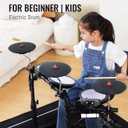 HAMPBACK MK-0 Electric Drum Set with 7'' Quiet Mesh Drum Pads, 8'' Full Rubber Cymbals, 12 Kits and 68 Authentic Sounds, USB MIDI, Throne, Sticks, Headphone, 2 Switch Pedals for Beginners & Kids