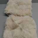 MADIZZ Pack of 2 Thick Plush Wool Throw Pillow Covers 24x24 Inch Beige Soft Neutral Decorative Throw Pillows Accent Boho Cushion Covers for Couch Sofa Bedroom Pillow Shell