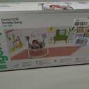 Ingenuity Comfort 2 Go Compact Portable 6-Speed Cushioned Baby Swing with Music, Folds Easy, 0-9 Months 6-20 lbs (Pink Flora the Unicorn)