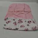 TILLYOU Cotton Fitted Bassinet Sheets for Baby Boy Girl, Fit for Halo Bassinet Swivel Sleeper, Adapt to Hourglass Bassinet Mattress Sheet, 31.5'' x 18'', 2 Pack Floral & Pink