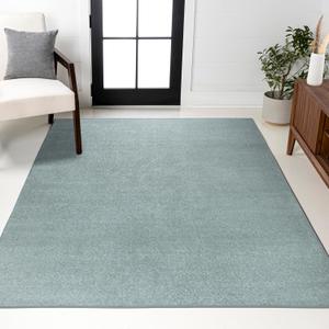 JONATHAN Y Haze Solid Low-Pile Aqua Blue Indoor Area Rug 8x10, Coastal,Bohemian,Minimalist,Classic, Easy-Cleaning for Living Room,Bedroom,Kitchen,Pet Friendly,Non-Shedding (SEU100S-8) (7'9" x 10' (Rectangular))