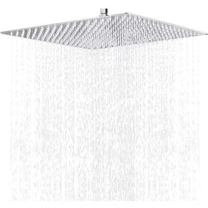 NearMoon Rain Shower Head, High Flow Stainless Steel Square Rainfall Shower, Waterfall Bath Shower Body Covering, Ceiling or Wall Mount (16 Inch, Chrome Finish)