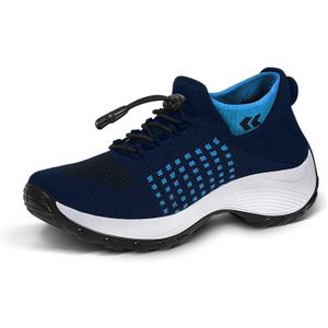STUNAHOME Orthopedic Sneakers Breathable Women Walking Shoes Slip on Trainers Women's Comfortable Casual Ladies Athletic Thick Bottom Blue 10 STUNAHOME Orthopedic Sneakers Breathable Women Walking Shoes Slip on Trainers Women's Comfortable Casual Ladies Athletic Thick Bottom Blue 10