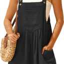 GRECERELLE Jumpsuits For Women Summer Short Overalls Casual Sleeveless Adjustable Loose Women's Rompers with Pockets 2026 (Black, L)