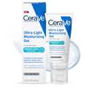 CeraVe Ultra-Light Moisturizing Gel, Hydrating Gel Face Moisturizer For Men & For Women with Ceramides, Niacinamide, Hyaluronic Acid, Fragrance Free, Oil-Free, Mattifying Moisturizer, 1.75 FL Oz