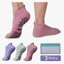 Hylaea Unisex Non Slip Socks with Grip for Yoga, Hospital, Pilates, Barre | Ankle, Cushioned
