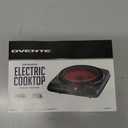 OVENTE Countertop Infrared Single Burner, 1000W Electric Hot Plate with 7 Ceramic Glass Cooktop, 5 Level Temperature Setting & Easy to Clean Base, Compact Stove for Home Dorm Office, Silver BGI101S