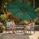 Kingdura 10FT Outdoor Patio Umbrella, Market Table Umbrella with Push Button Tilt and Crank, 8 Sturdy Fiberglass Ribs, UV Protection for Pool, Lawn, Deck, Backyard, Garden (Dark green)