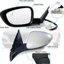 Left Driver side Mirror Fits 2018-2022 Honda Accord LX, Sport With Power Glass Heated, Blind Spot Detection and Manual Folding Match to Platinum White Pearl Replace HO1320329  7Pins-Left, Platinum White Pearlc