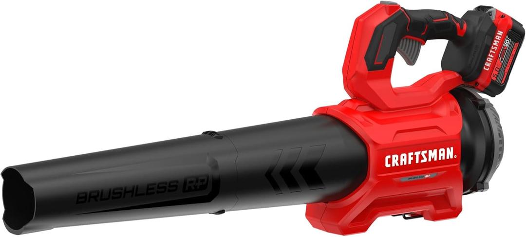 CRAFTSMAN V20 RP Cordless Leaf Blower, Up to 110 MPH Power, Brushless Motor, 5.0Ah Battery & Charger Included (CMCBL730P1)