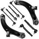 SCITOO 8pcs Front Lower Control Arm Ball Joint Tie Rod End Suspension Kit Fit 2009-2013 For Nissan Cube 2007-2012 For Nissan Versa Sway Bar End Link K620566 K620567