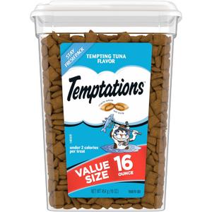 Temptations Classic Crunchy and Soft Cat Treats Tempting Tuna Flavor, 16 oz. Tub (1 Pound (Pack of 1)), Best By: 11/2026 Temptations Classic Crunchy and Soft Cat Treats Tempting Tuna Flavor, 16 oz. Tub (1 Pound (Pack of 1)), Best By: 11/2026