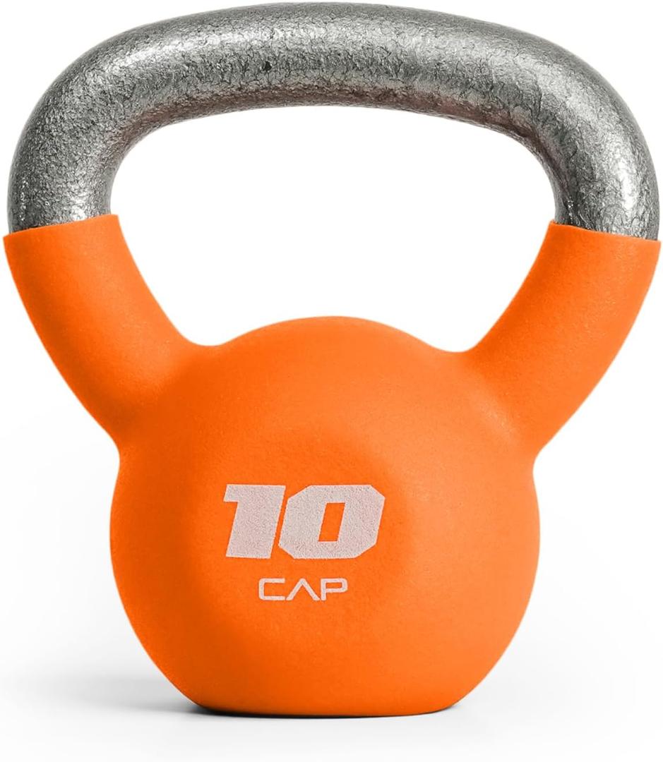 CAP Barbell Cast Iron Kettlebell - Coated Options, Singles and Sets, Multiple Weight Choices (10 pounds)