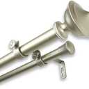 Rod Desyne 1" Leopold Double Curtain Rod, 120-170", Light Gold