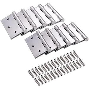 8-Pack Door Hinges, Commercial 3.5" X 3.5" Security Exterior Stainless Steel Door Hinge Pins with Stainless Steel Screws