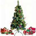 4FT Artificial Christmas Tree - Small Decorated Xmas Tree with Tripod Stand, Easy Setup, for Indoor Use (Green)