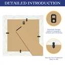 An&He 8x8 Square Picture Frame, Vintage Wood Photo Frame with PS Panel for Wall or Table Display – White Wood