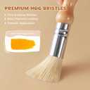 JUPITEARTH Jumbo Paint Brushes for Kids, Easy Grip Round and Sponge Toddler Paint Brushes with Natural Wood Handles for Washable Paint and Acrylic Paint, 6 Pcs