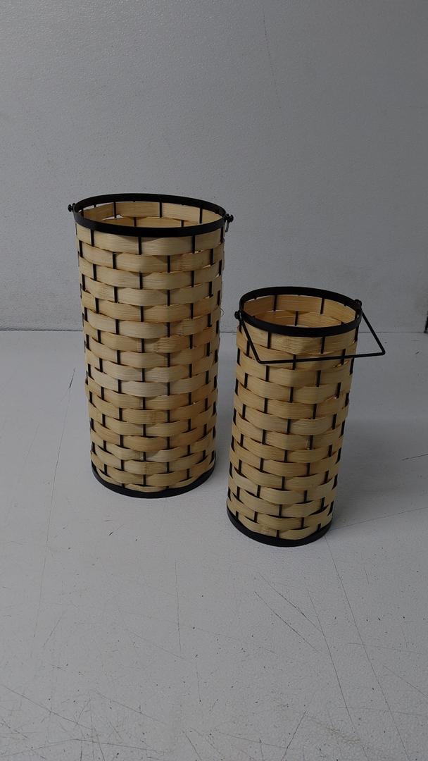 Handwoven Baskets with Handle, 12 and 15"