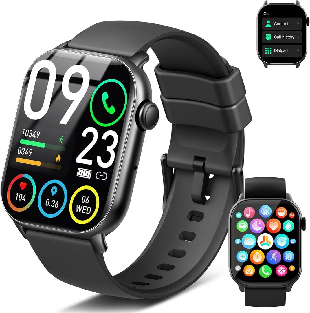 Smart Watch for Men Women(Answer/Make Calls), 1.95"HD 2025 New Smartwatches with Heart Rate/Sleep Monitor/Pedometer, Fitness Tracker 113+ Sport Mode IP68 Waterproof Running Watch for Android iOS (Light Black)
