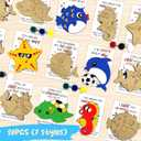 3 x Valentine's Day Gifts Party Favor 28Pcs Wooden Slices Card DIY Craft Heart Shape for Kids Crafts and Art Classroom Exchange (Marine, One Size)