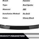Roof Spoiler Compatible with 2021-2025 for Lexus IS300 Sedan Base 2021-2025 for Lexus IS350 Sedan Base/F Sport 2022-2025 for IS500 F Sport Performance Gloss Black Rear Roof Spoiler