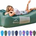 AlphaBeing Inflatable Lounger Beach Chair Accessories, Air Sofa Hammock Inflatable Couch for Camping Backyard Lakeside with Compression Sacks, Ideal Outdoor Gifts for Adults (MILITARY GREEN)