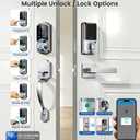 Veise VE07-H Fingerprint Smart Locks for Front Door with Handle Set, App Control, Keyless Entry Keypad Deadbolt, Digital Electronic Touchscreen, Easy Install, Auto Lock, Satin Nickel