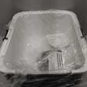 Sfozstra Cat Litter Box with Lid, Fully Enclosed Splash-Proof and Leak-Proof Urine High Edge and Odorless Cat Litter Box, Easy to Installation and Clean (Black with Pedal(S))