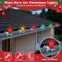 Lizemqqi 100 Pcs Christmas Gutter Clips, No Tools Needed 180 Rotating Heavy-Duty Light Clips for C7 C9 Mini String Lights, Outdoor Shingle Hooks for Xmas Halloween Decor (White)