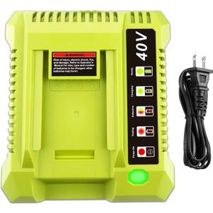 OP401 40V Charger Replacement for Ryobi 40V Battery Charger OP401 Compatible with Ryobi 40V Battery OP4026 OP40201 OP4040 OP40401 OP4050 OP40501 OP40601