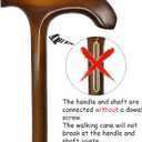 FLYDRUM Wooden Walking Cane for Men and Women, One-Piece Wood Cane, 36 Inch Wood Walking Stick for Men and Women, Ergonomic Wood Cane for Seniors
