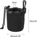 PATIKIL Camera Lens Bag, 2 Pcs 2.8" IDx3.9 H Drawstring Lens Pouch with Thick Protective Neoprene, Lens Case for DSLR Camera Lens, Water Coffee Cups Black